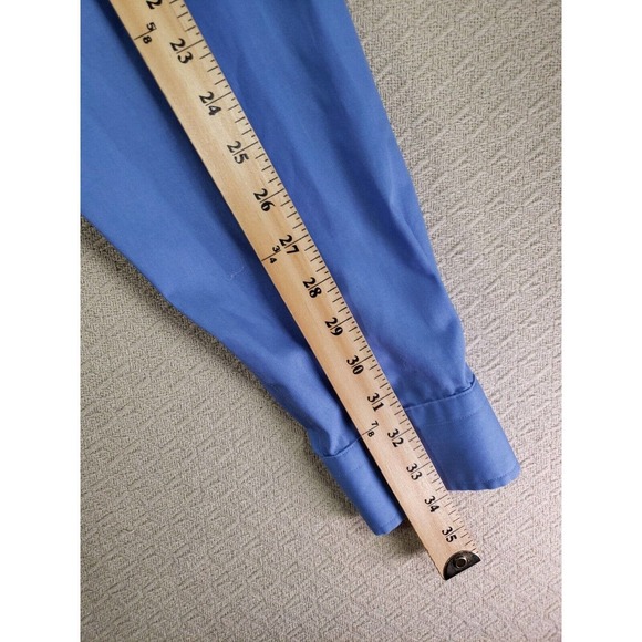 The Outfitters Shirt Mens 17x37 Blue Dress Button Up Long Sleeve Collar Maps - Picture 6 of 10